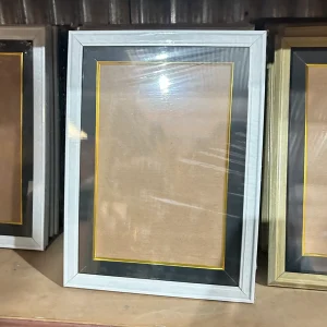 Premium Synthetic Wood Photo Frames with Golden Inner Border – Elegant Wall Hanging & Tabletop Frames for Home Decor