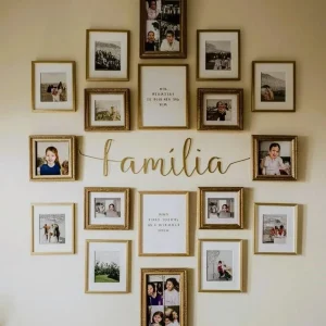 Elegant Gallery Wall Frame Set – Versatile Decorative Frames featuring Textured Finishes, Golden Accents, and 13-Opening Family Photo Collage